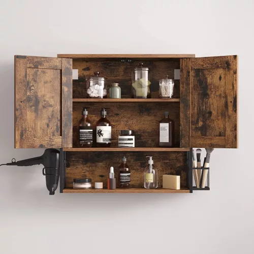 vasagle-dulap-de-baie-suspendat-cu-doua-usi-maro-rustic-60x16x60cm