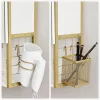 vasagle-cabinet-pentru-baie-cu-oglinda-pe-perete-aurie-70x16x70cm