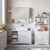 vasagle-cabinet-pentru-baie-cu-oglinda-pe-perete-aurie-70x16x70cm