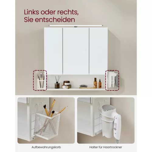 vasagle-dulap-baie-cu-oglinda-pe-perete-3-usi-alb-15x70x70cm