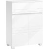 vasagle-sifonier-baie-cu-2-usi-si-1-sertar-alb-60x30x80cm