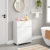 vasagle-sifonier-baie-cu-2-usi-si-1-sertar-alb-60x30x80cm