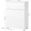 vasagle-sifonier-baie-cu-2-usi-si-1-sertar-alb-60x30x80cm
