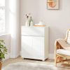 vasagle-sifonier-baie-cu-2-usi-si-1-sertar-alb-60x30x80cm