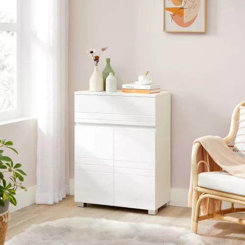 vasagle-sifonier-baie-cu-2-usi-si-1-sertar-alb-60x30x80cm