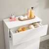 vasagle-sifonier-baie-cu-2-usi-si-1-sertar-alb-60x30x80cm