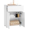 vasagle-sifonier-baie-cu-2-usi-si-1-sertar-alb-60x30x80cm
