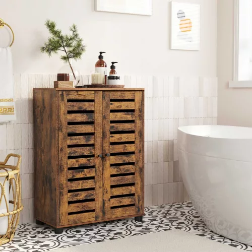 vasagle-dulap-baie-dulap-servire-cu-2-usi-maro-rustic-60x30x82cm
