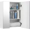 vasagle-sifonier-baie-cu-oglinda-pe-perete-alb-60x15x55cm