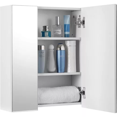 vasagle-sifonier-baie-cu-oglinda-pe-perete-alb-60x15x55cm