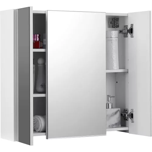 vasagle-sifonier-baie-cu-oglinda-pe-perete-alb-60x15x55cm