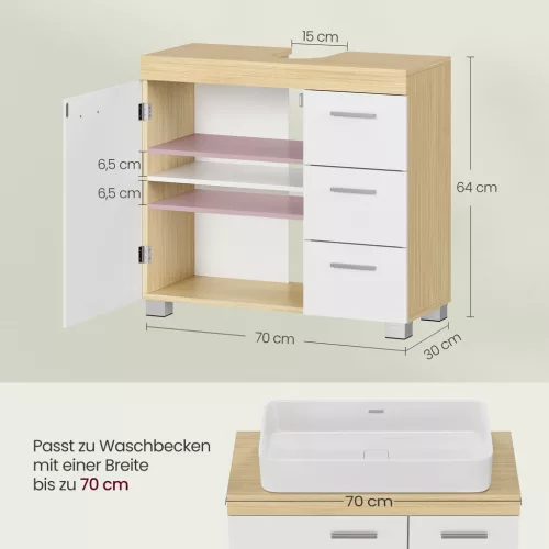 vasagle-dulap-baie-sub-chiuveta-3-sertare-1-usa-alb-nor-si-bej-natural-70x30x64cm