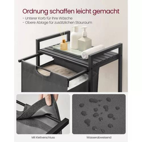 vasagle-cos-de-rufe-cu-sertar-extensibil-si-sac-detasabil-pentru-haine-gri
