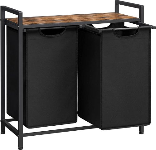 vasagle-cos-de-rufe-murdare-cu-doua-buzunare-din-tesatura-oxford-2x46l-negru