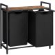 vasagle-cos-de-rufe-murdare-cu-doua-buzunare-din-tesatura-oxford-2x46l-negru