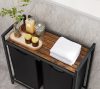 vasagle-cos-de-rufe-murdare-cu-doua-buzunare-din-tesatura-oxford-2x46l-negru
