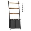 vasagle-cos-de-rufe-murdare-2x46l-cu-raft-si-carlige-maro-rustic-si-negru