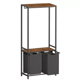 vasagle-cos-de-rufe-cu-doua-compartimente-si-suport-pentru-haine-detasabil-2x46l-maro