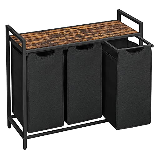 vasagle-cos-de-rufe-cu-3-saci-extractabili-si-detasabili-3x38l-maro-negru
