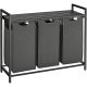 vasagle-cos-de-rufe-cu-3-compartimente-si-sac-de-depozitare-detasabil-3x38l-negru
