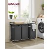 vasagle-cos-de-rufe-cu-3-compartimente-si-sac-de-depozitare-detasabil-3x38l-negru