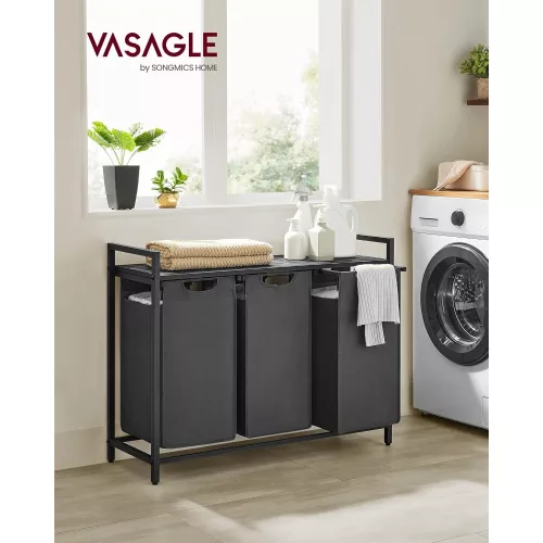 vasagle-cos-de-rufe-cu-3-compartimente-si-sac-de-depozitare-detasabil-3x38l-negru
