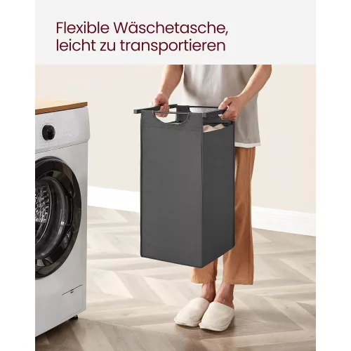 vasagle-cos-de-rufe-cu-3-compartimente-si-sac-de-depozitare-detasabil-3x38l-negru