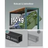 Raft de sticlă cu 2 niveluri, 6 compartimente, 150 kg capacitate, maro rustic 105.4 x 40