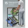 Raft de sticlă cu 2 niveluri, 6 compartimente, 150 kg capacitate, maro rustic 105.4 x 40
