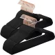Umerașe de catifea, umerase antiderapante 50 buc, negru, 42.7 x 22 x 0.6 cm