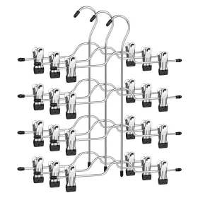   Set de umerase pentru pantaloni 3 buc, metalice, antiderapante, argintiu-negru, 37,5 x 33