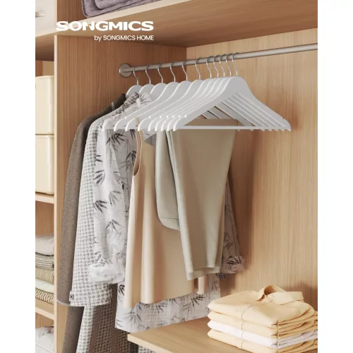 Umerașe din lemn, 30 buc., cu suport pentru pantaloni, cârlig rotativ 360°, mesteacăn