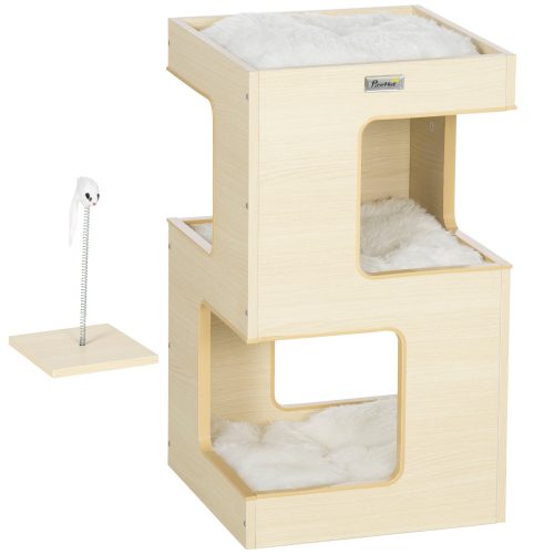 pawhut-mobilier-pentru-pisici-casa-de-pisici-pe-3-niveluri-cu-perna-cu-jucarie-soarece