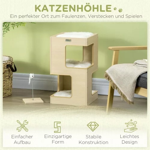 pawhut-mobilier-pentru-pisici-casa-de-pisici-pe-3-niveluri-cu-perna-cu-jucarie-soarece