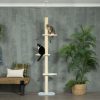 pawhut-stalp-de-zgariat-220260-cm-copac-cu-minge-de-jucarie-reglabil-pe-inaltime-galben