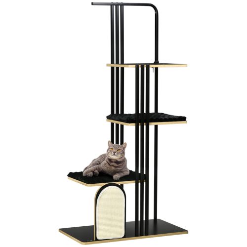 pawhut-stalp-de-zgariat-pisica-170-cm-inaltime-cu-perna-3-platforme-mobilier-pisica-din