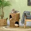 pawhut-turn-pentru-zgariat-pisici-2-niveluri-47-cm-inaltime-zambila-de-apa-naturala-cu