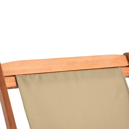 Șezlong din lemn de acacia, crem, 94 x 60 x 94 cm