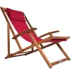 Șezlong din lemn de acacia, roșu, pentru terasă, 94 x 60 x 94 cm