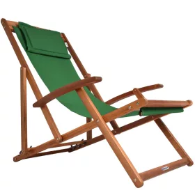   Șezlong din lemn de acacia verde, pentru terasă, 94 x 60 x 94 cm
