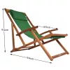 Șezlong din lemn de acacia verde, pentru terasă, 94 x 60 x 94 cm
