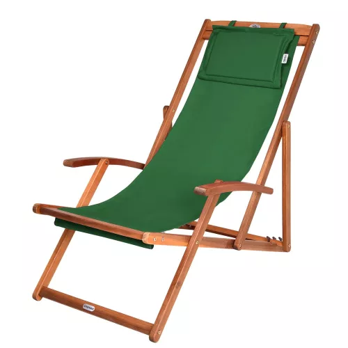 Șezlong din lemn de acacia verde, pentru terasă, 94 x 60 x 94 cm