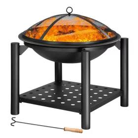 Bol pentru foc, din oțel, 55 cm, negru