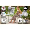 Set de 4 scaune metalice, aluminiu, argintiu, 57 x 109 cm