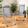 Set de 4 scaune metalice, aluminiu, argintiu, 57 x 109 cm