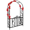 Poartă de trandafiri din metal, neagră, 225 x 115 x 37 cm