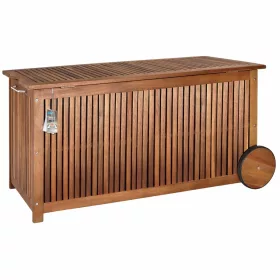   Ladă de depozit pentru grădină, din lemn de acacia, 350 litri, 124 x 52 x 58 cm,