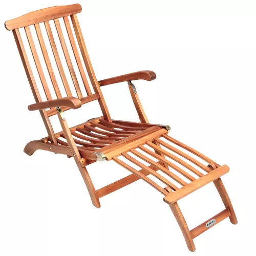 Șezlong din lemn de acacia, roșu, 169 x 54 x 95 cm
