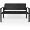 Bancă de grădină, polyrattan, neagră, 122 x 58 x 87 cm