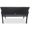 Bancă de grădină, polyrattan, neagră, 122 x 58 x 87 cm